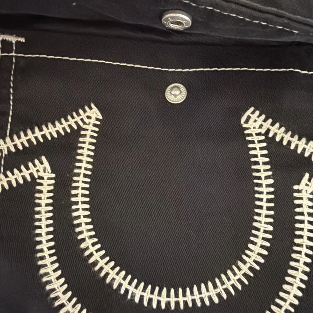 NWT True Religion Men's 36x32 Black Cotton Straight Fit Cargo Pants